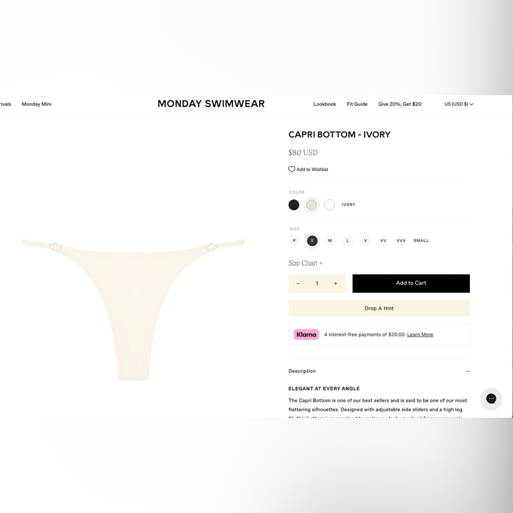 ISO Monday Swimwear Capri Bottom - Ivory